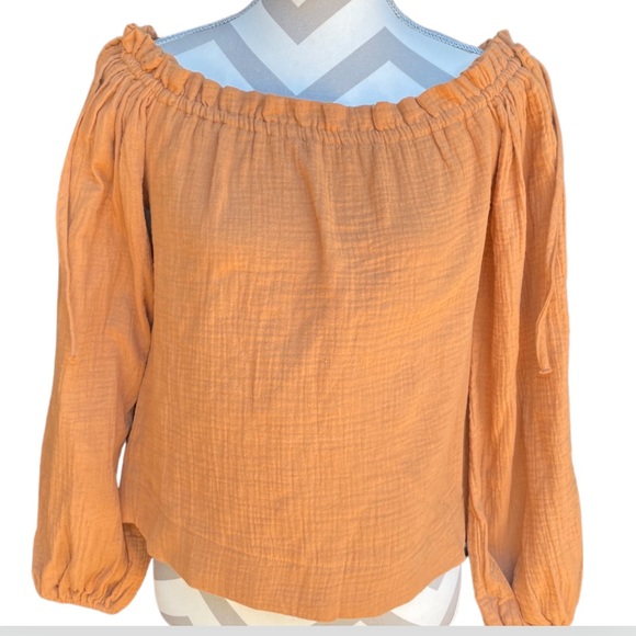 Tops | Hello Pumpkin Nwt Adorable Copper Blouse With Long Puff Sleeves ...